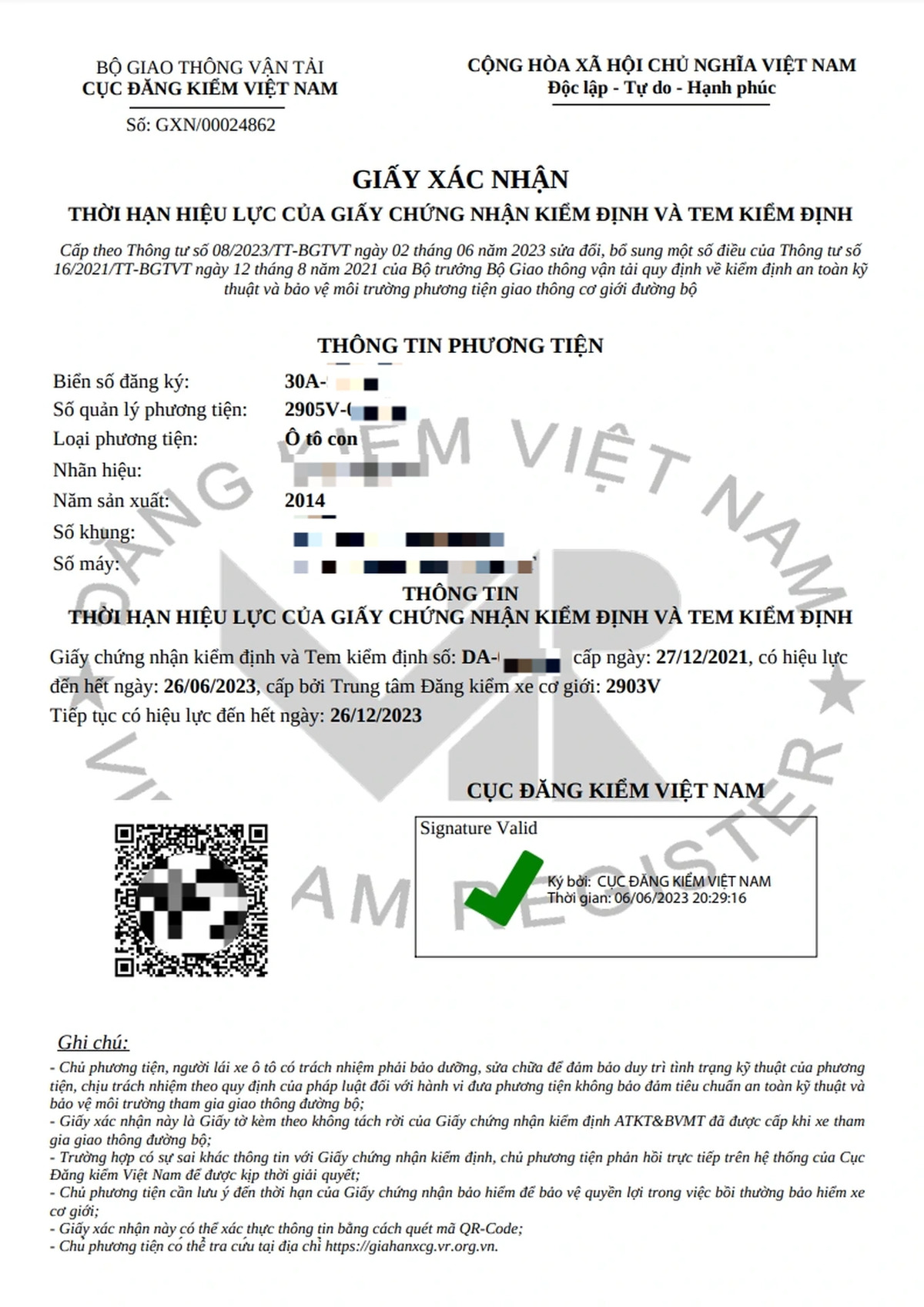 giay xac nhan co gia tri phap ly tuong duong giay chung nhan dang kiem cu Giấy xác nhận có giá trị pháp lý tương đương giấy chứng nhận đăng kiểm cũ