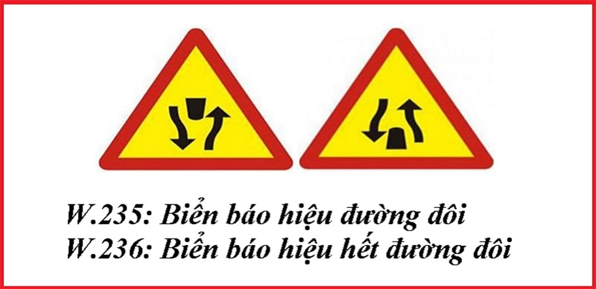 Biển báo hiệu đường đôi thường gặp